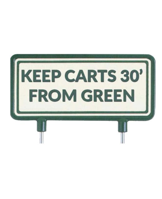 Cartelli-per-il-fairway-“Keep-carts-30′-from-green”-sabbia